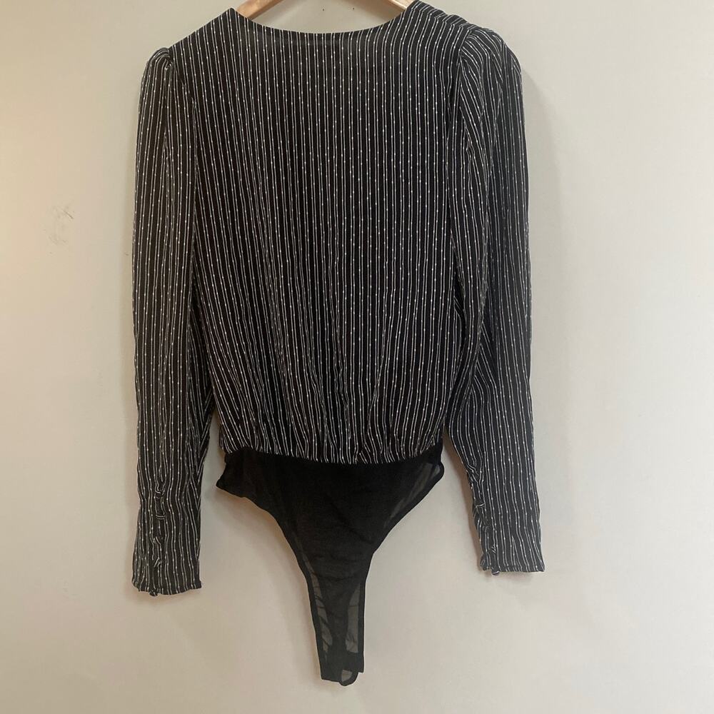 ASTR the Label Long Sleeve Bodysuit Black White Stripe Size Small - Picture 7 of 8